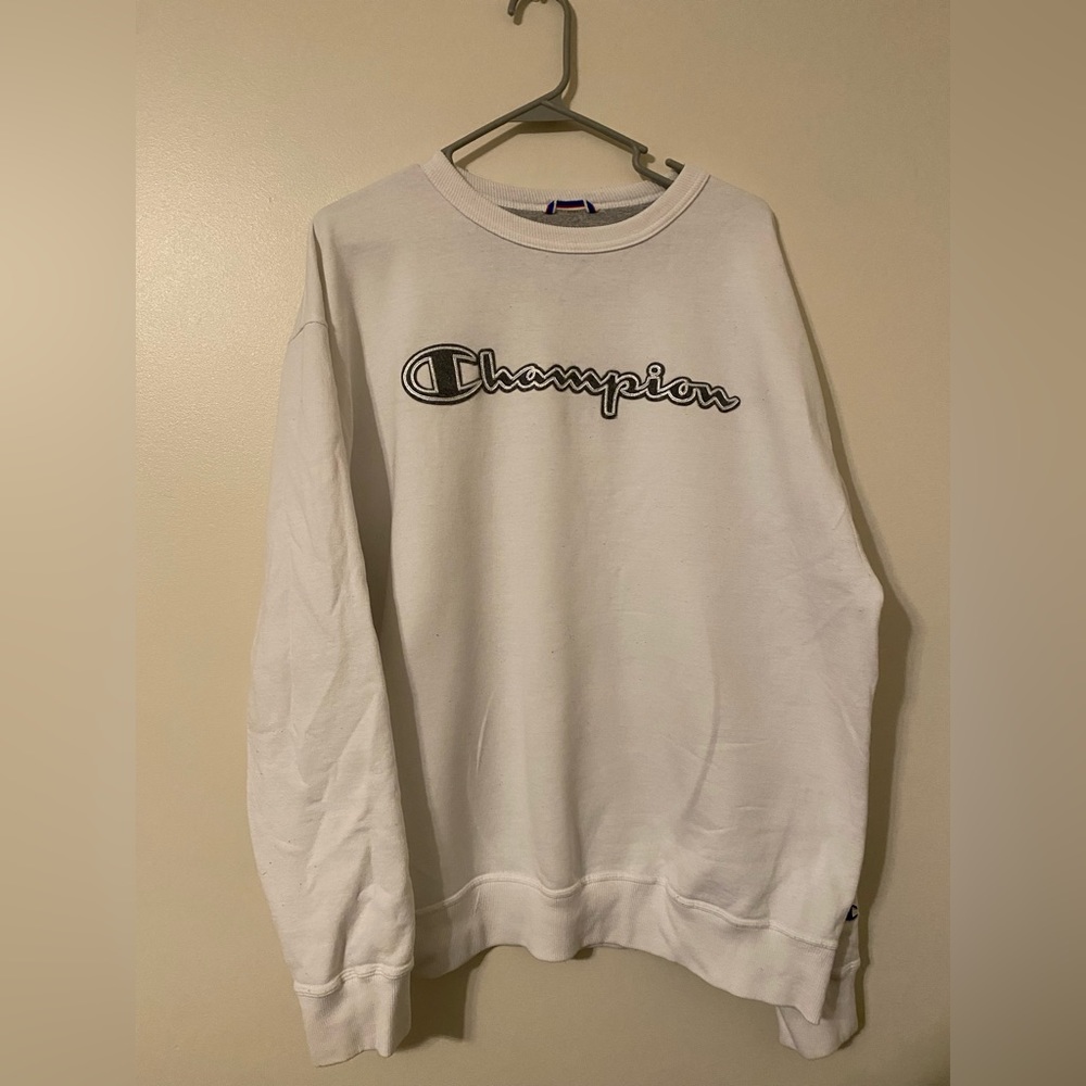 Champion Pull Over With Grey Lettering!